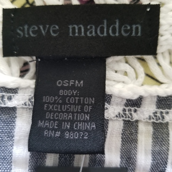 Steve Madden Summer Stripe Crochet Poncho Navy New - Picture 6 of 8